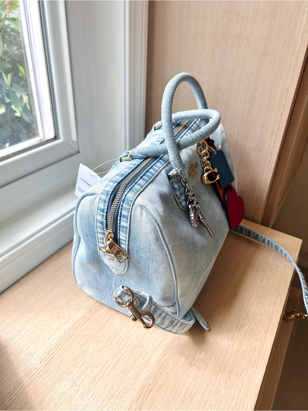 NWT🌈Coach Rowan Large Satchel Bag
In Loved Denim With Charms CDY75 Limited Rare - Picture 5 of 12